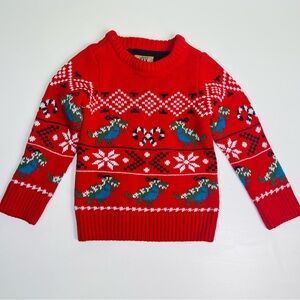 Maximus Rex Kids Boys T-Rex Sweater with a Nordic Fair Isle design size 2T